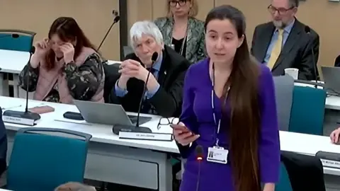 Cambridgeshire County Council Alex Bulat addressing a council meeting