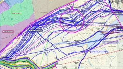 UWFRA Saturday's GPS tracks of searchers looking for missing walker David McCartney