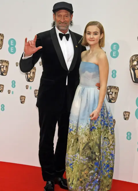 Getty Images Troy Kotsur and Millicent Simmonds at the 2022 Bafta Film Awards