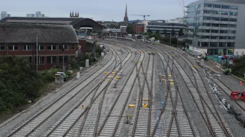 Network Rail Lines outside Bristol Temple Meads