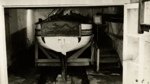 Manx National Heritage The Peggy in the cellar where it was found in 1935