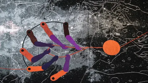 POLLY THOMAS Detail from the Double Plot tapestry