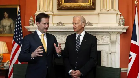 Getty Images Nick Clegg and Joe Biden