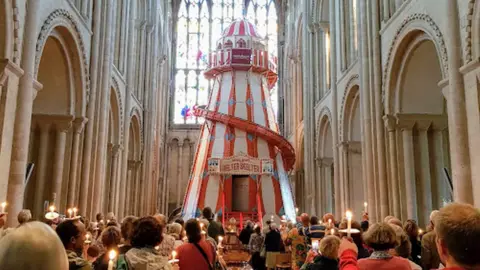 Helter-skelter at Norwich Cathedral