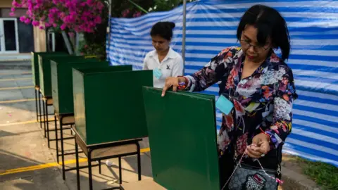 Getty Images Around 50 million voters headed to the polls in Thailand on Sunday