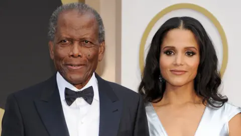 Sidney Poitier with daughter Sydney