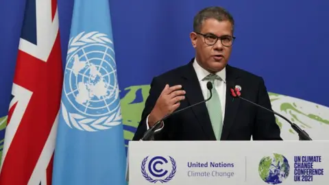 Getty Images Alok Sharma at COP26 in Glasgow