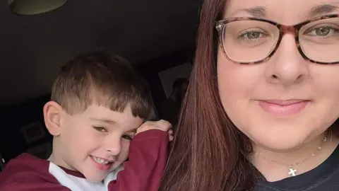 Handout Harry pictured left with mum Samantha pictured right