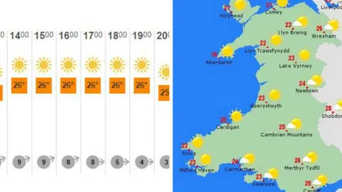 BBC/WeatherOnline.co.uk Sunday's weather