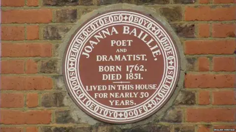 English Heritage Plaque commemorating Joanna Baillie