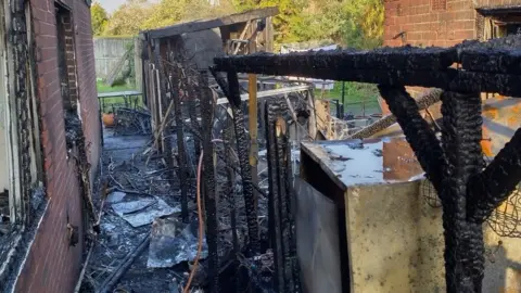 Essex Fire and Rescue Service Damage caused by fire in Writtle