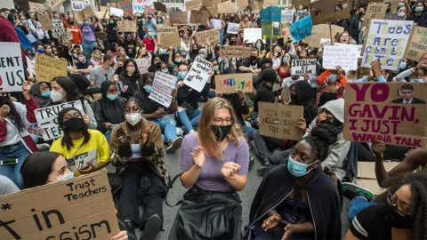 Getty Images A Level protests