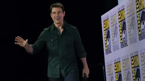 Getty Images Actor Tom Cruise made a surprise appearance to promote Top Gun: Maverick at Comic Con in San Diego in 2019