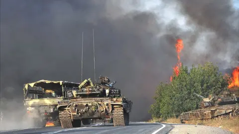 Getty Images Georgian forces fight Russian invaders in August 2008