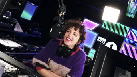 BBC Annie Mac in the studiio