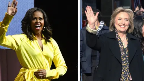 Getty Images Michelle Obama and Hillary Clinton