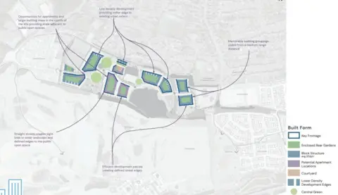 Pegasus Group A proposed map from above showing of where homes will be built