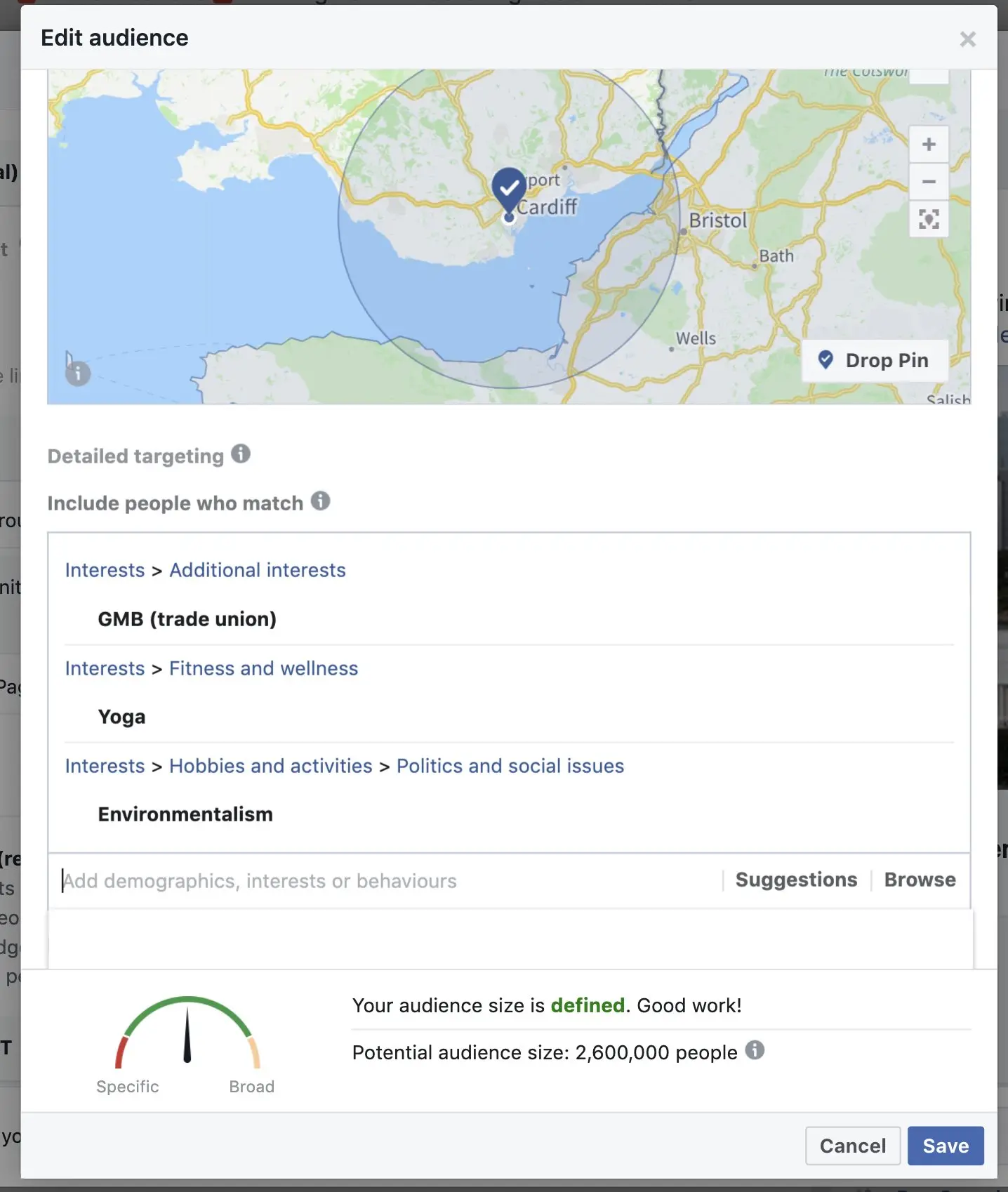 Facebook Facebook targeting data