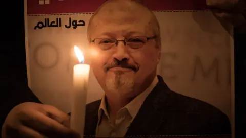 Getty Images Candlelit vigil to Jamal Khashoggi