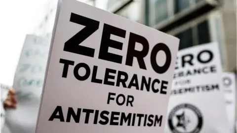 Getty Images anti-Semitism placard