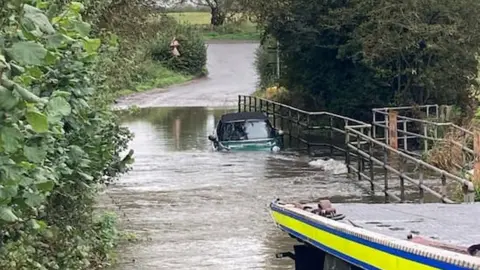 West Midlands Fire Service Car in ford in Wombourne