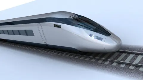 HS2 handout Illustration of a HS2 high-speed train