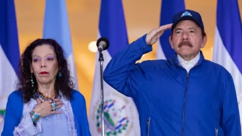 Reuters Daniel Ortega and his wife, Vice-President Rosario Murillo