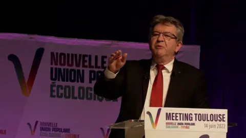 Laurène Casseville/BBC Jean-Luc Mélenchon in Toulouse