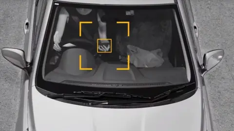 NSW Transport An illustration showing detection of a driver using their phone