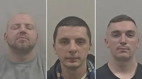 Humberside Police Guntars Dubrenieks (from left), Lucas Lidzius and Charlie Rhodes