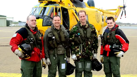 Getty Images Prince William with crewmates