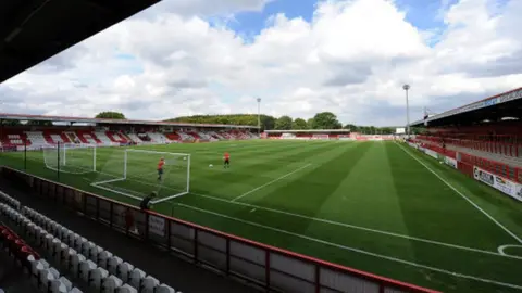 PA General view of the pitch at The Lamex Stadium.