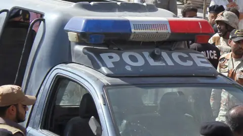 Getty Images Pakistani police vehicle pictured in Karachi in 2016