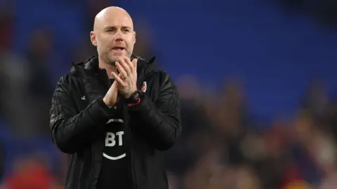 Getty Images CARDIFF, WALES - MARCH 29: Rob Page the caretaker manager / head coach of Wales during the international friendly match between Wales and Czech Republic at Cardiff City Stadium on March 29, 2022 in Cardiff, United Kingdom. (Photo by James Williamson - AMA/Getty Images)