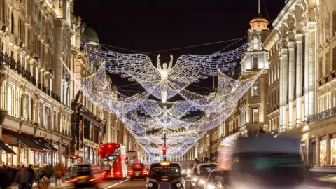 Getty Images Christmas lights in London