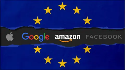BBC EU flag with big tech firms