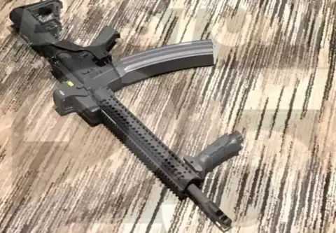 @Boston25/Twitter One of the rifles recovered from the crime scene