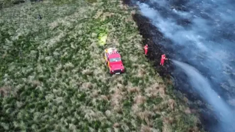 WYFRS Fire at Marsden Moor