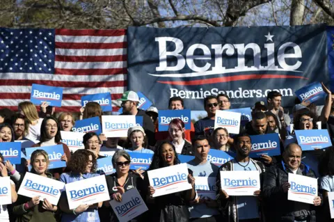 Getty Images Sanders fans in Nevada