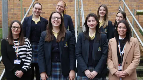 St Julie's From left to right, Trish Chisam, Libby, Alexia, Kate Rooney. Back row is Rebecca, Cara, Camille and Faye