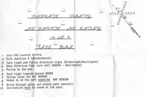 Gavin Watson Directions for rave near RAF Benson