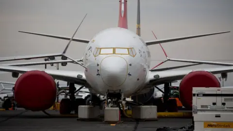 A grounded Boeing 737 Max