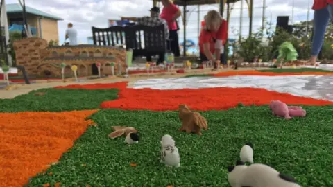 Cake animals in a cake field