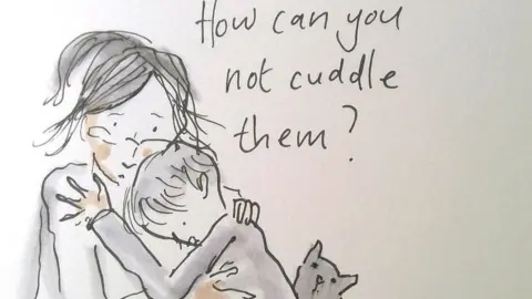 Angie Stevens/ Wales News Service Cuddle illustration