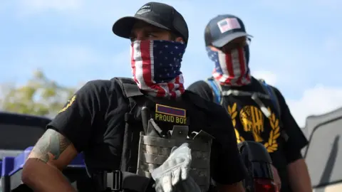 Reuters Members of the far-right group Proud Boys attend a rally in Portland, Oregon, U.S. September 26, 2020