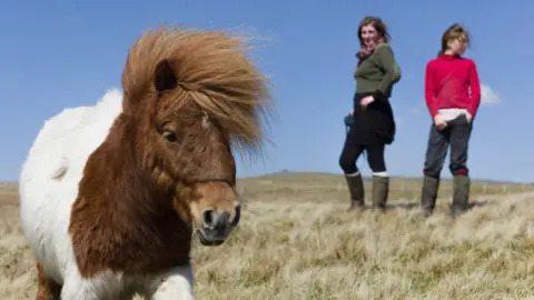 Getty Images Amanda Owen and daughter Raven from Channel 5's Our Yorkshire Farm