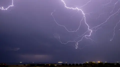 Geraint Roberts A lightning bolt captured over the Solent in Hampshire