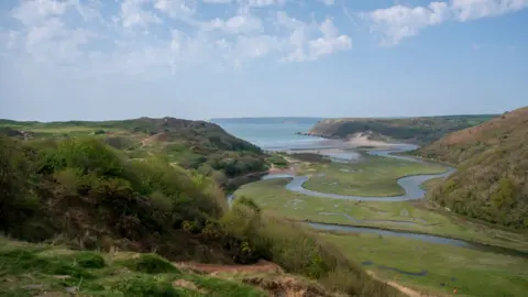 Getty Images Three Cliffs Bay on the Gower Peninsula