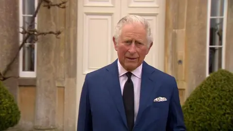 BBC News of The Prince of Wales, speaking to the media at his Gloucestershire home Highgrove