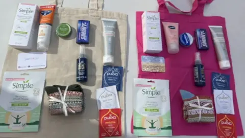 Eve Lauder The contents of a chemo care package